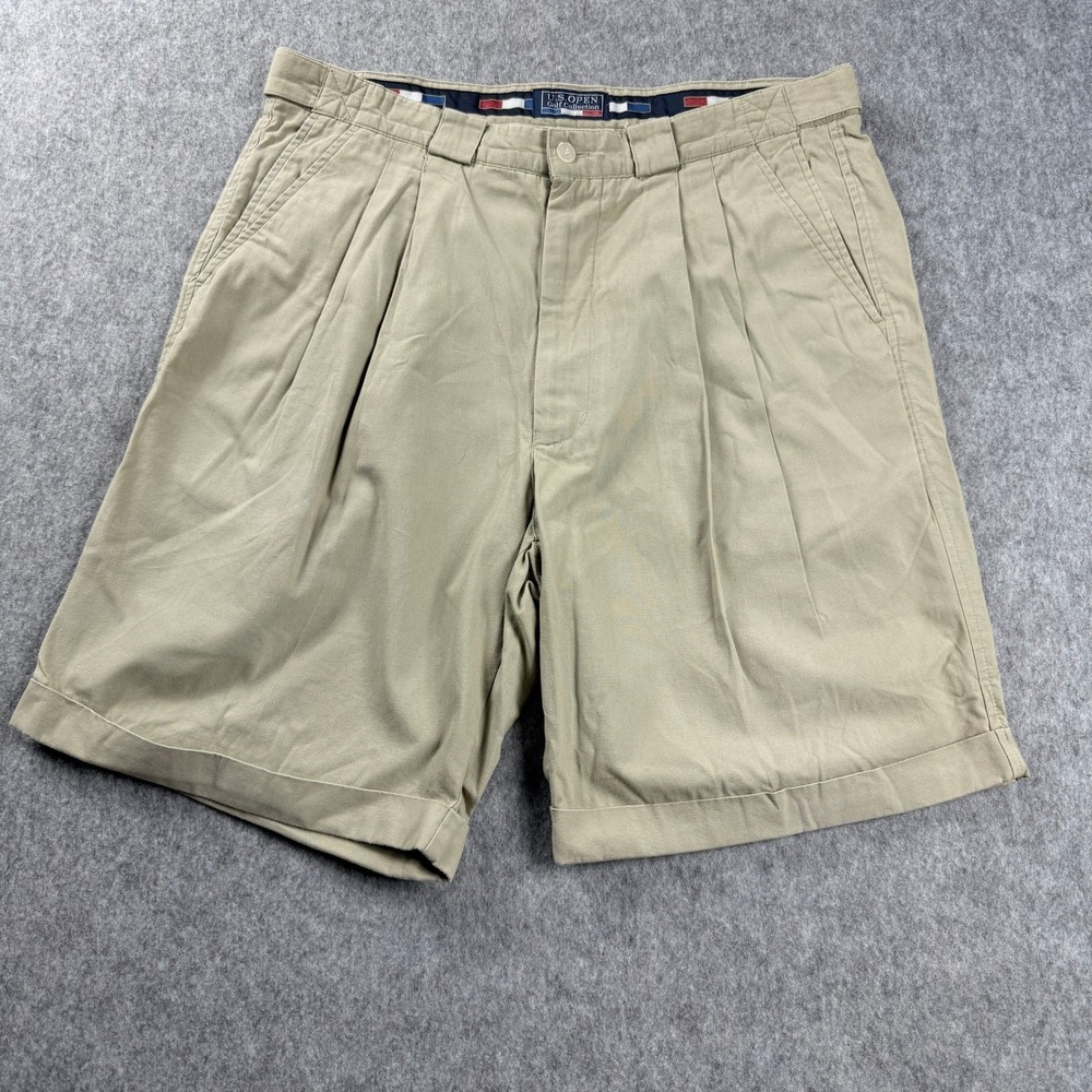 Vintage‎ US Open Golf Collection Mens Chino Shorts 34 Khaki 9" Inseam Rare
